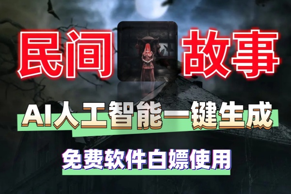 AI人工智能一键生成鬼故事民间故事免费软件白嫖使用-轻创终点站